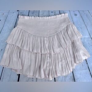 Mustard Seed Smocked Waist Tiered Skirt Skort Built In Shorts Medium